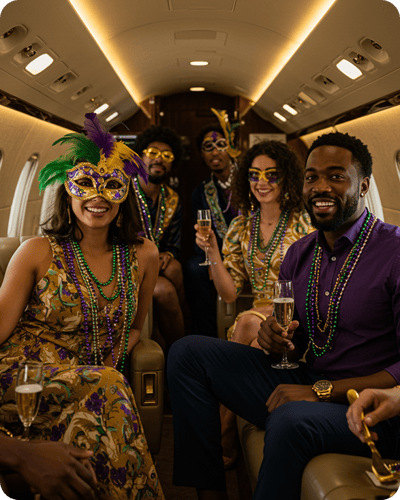 Private Party Private Jet Charter Mardi Gras
